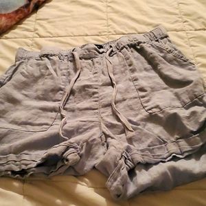 Blue linen shorts